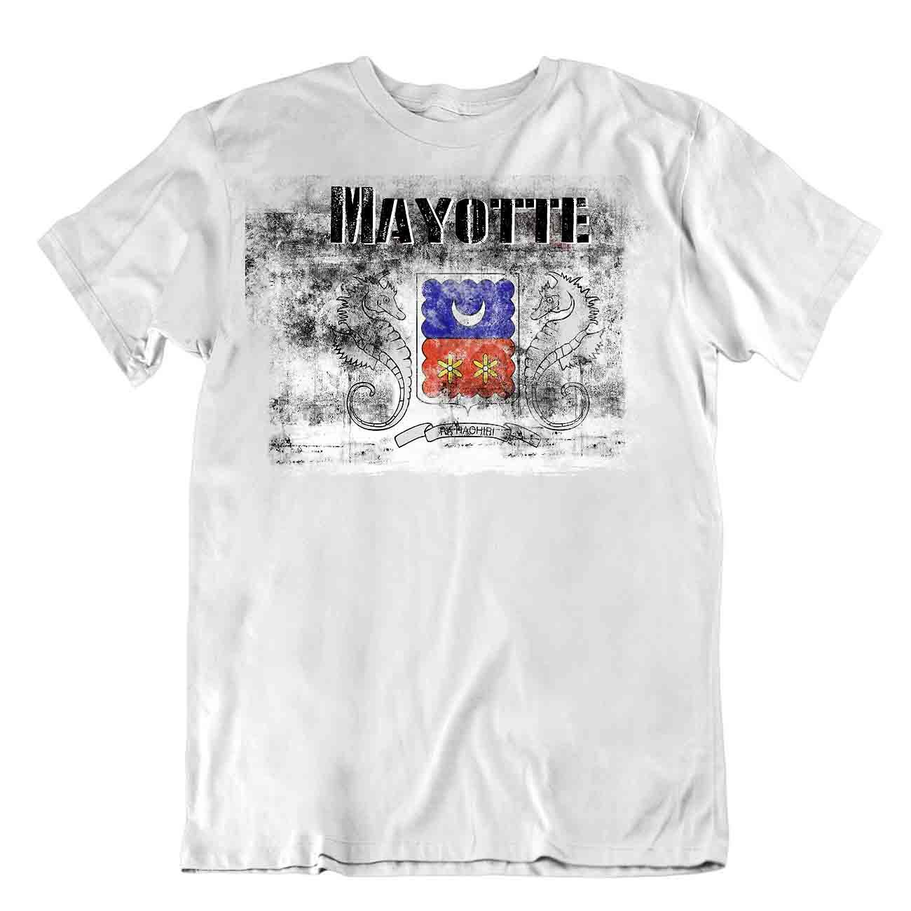 Mayotte flag Tshirt T-shirt Tee top city map seahorses Basic TEXTILE gift - Picture 8 of 8