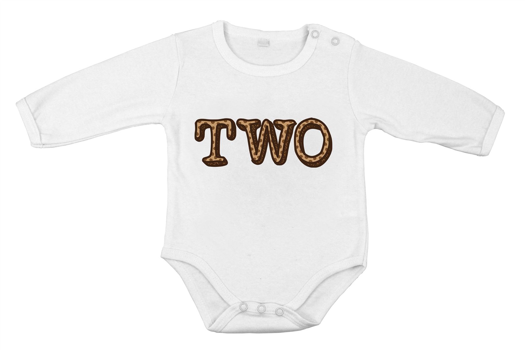 Idée cadeau 2e anniversaire body pour bébé en pur coton TWO longues manches - Picture 3 of 6