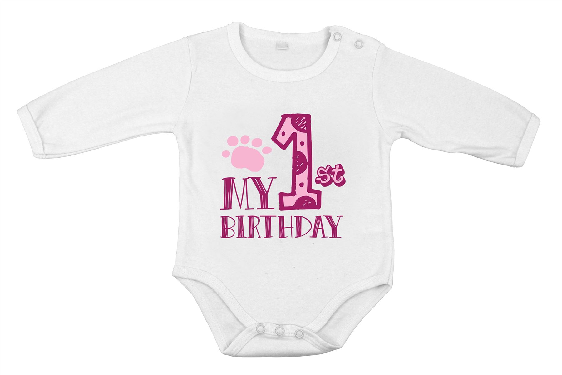 Pagliaccetto neonato My 1st First Birthday babygrow bimba festa pezzo unico pagliaccetto - Foto 2 di 5