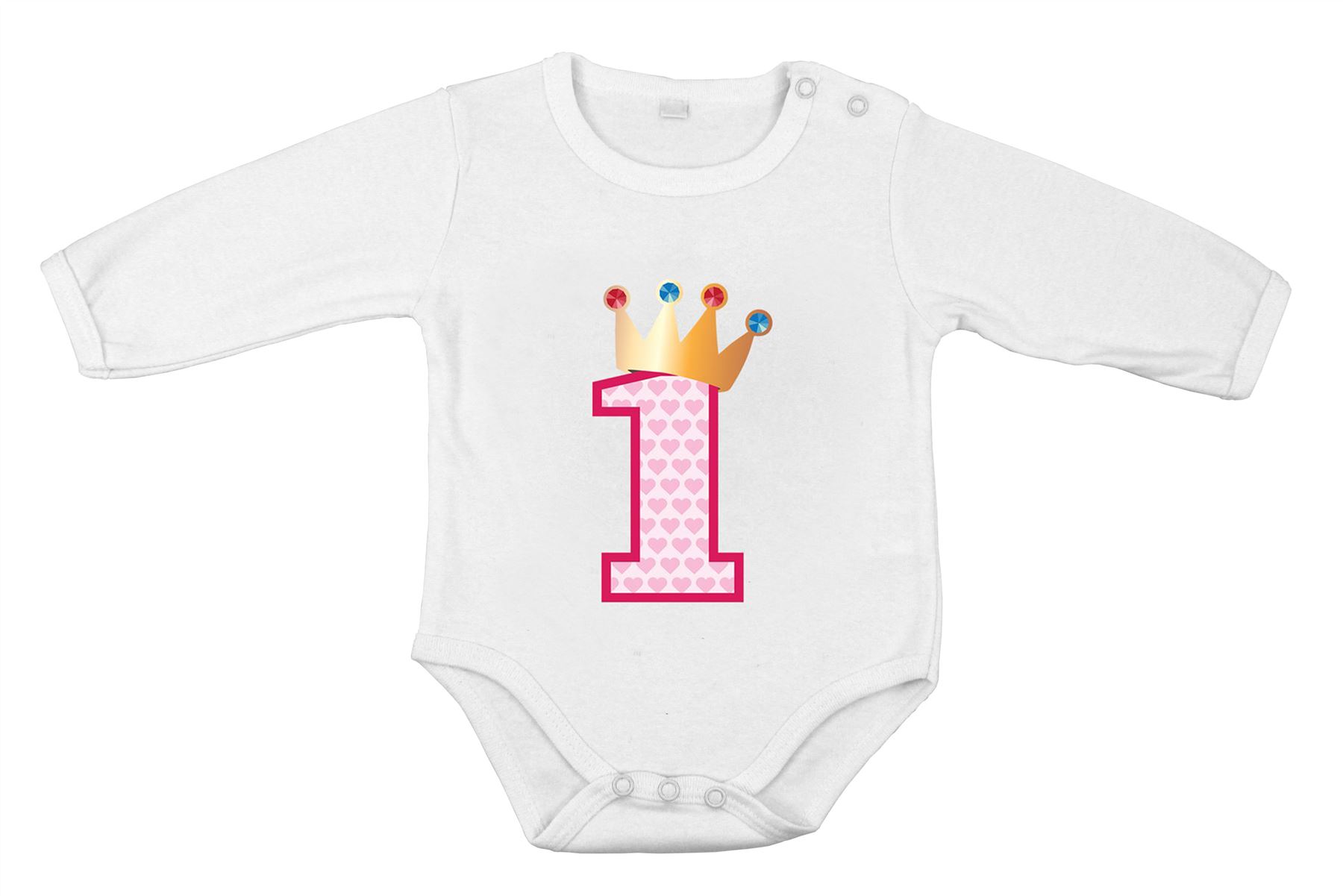 Erster 1. Geburtstag Strampler Baumwolle Mädchen Neugeborene Strampler Dusche Einteiler Prinzessin - Bild 2 von 5