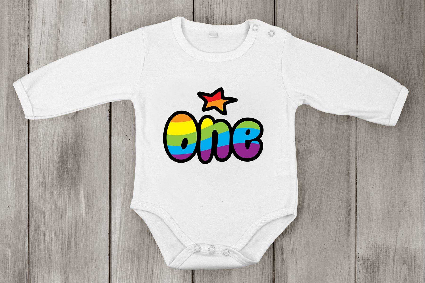 One Rainbow 1st First Birthday Kids Babyborn Bodysuit Shower princess onepiece - Picture 3 of 5
