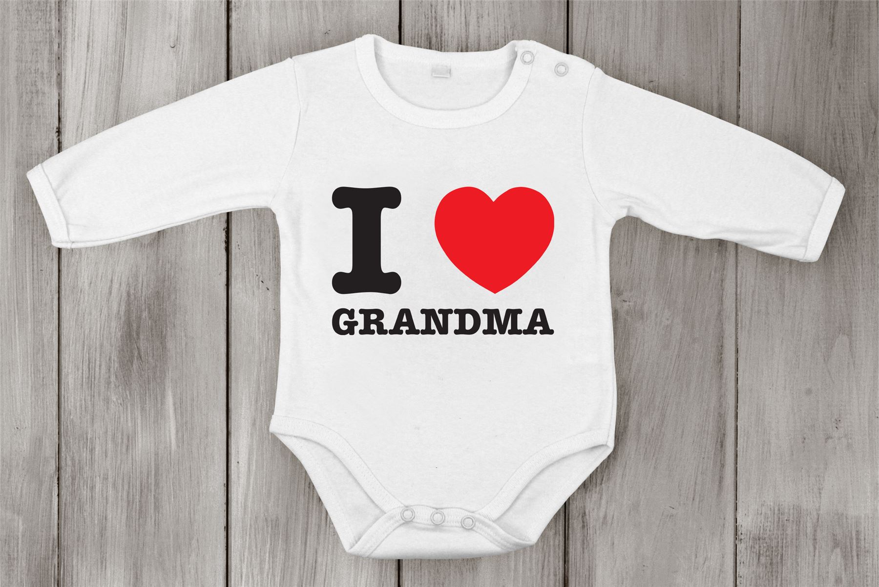 Mono I love Grandma best mamá Divertido Lindo Bebé Crecimiento Recién Nacido Algodón Cocina - Imagen 3 de 5