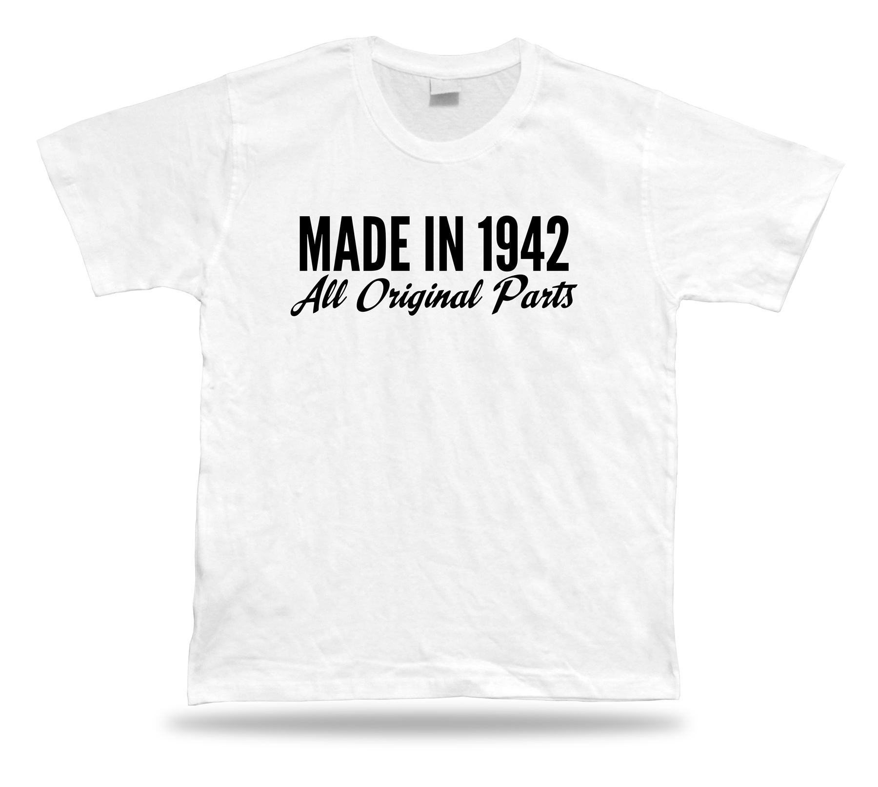 Printed T shirt tee Made in 1942 happy birthday present gift idea original - Picture 8 of 8