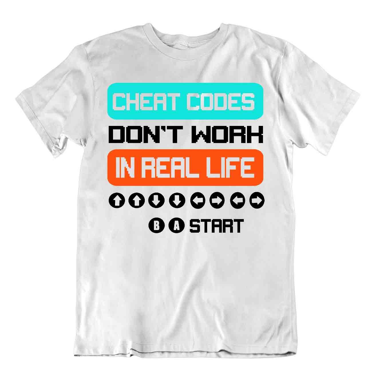 Camiseta Códigos de trucos Don't Work In Real Life Jugador Humor Broma Camiseta - Imagen 8 de 8
