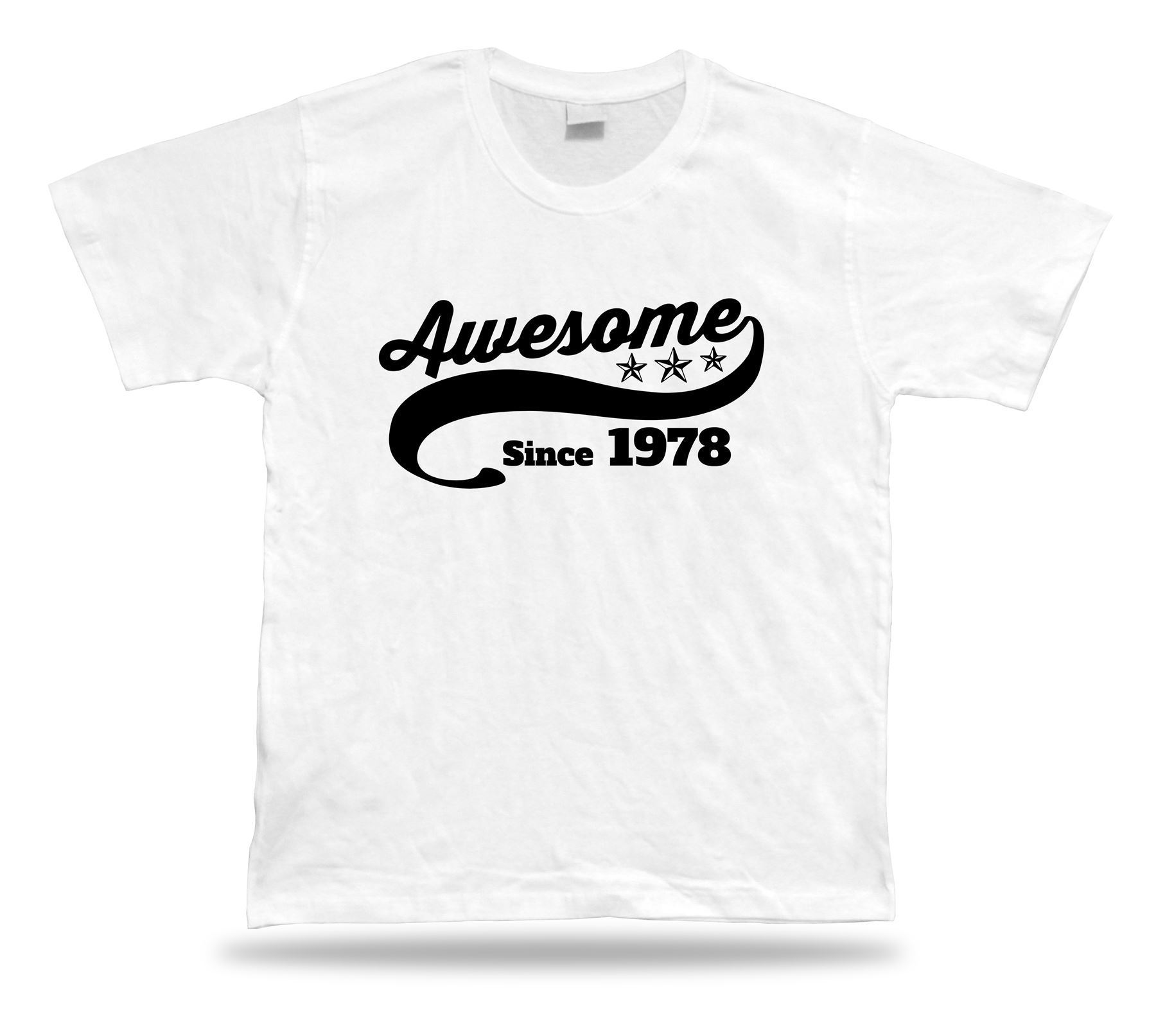 Printed T shirt tee Awesome since 1978 happy birthday present gift idea unisex - Picture 8 of 8