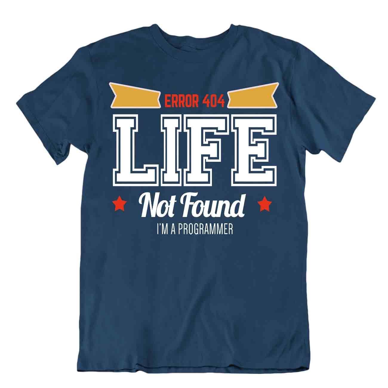 Computer Error Tshirt Programmer T-Shirt Life Not Found Tee Coder Shirt - Bild 6 von 8