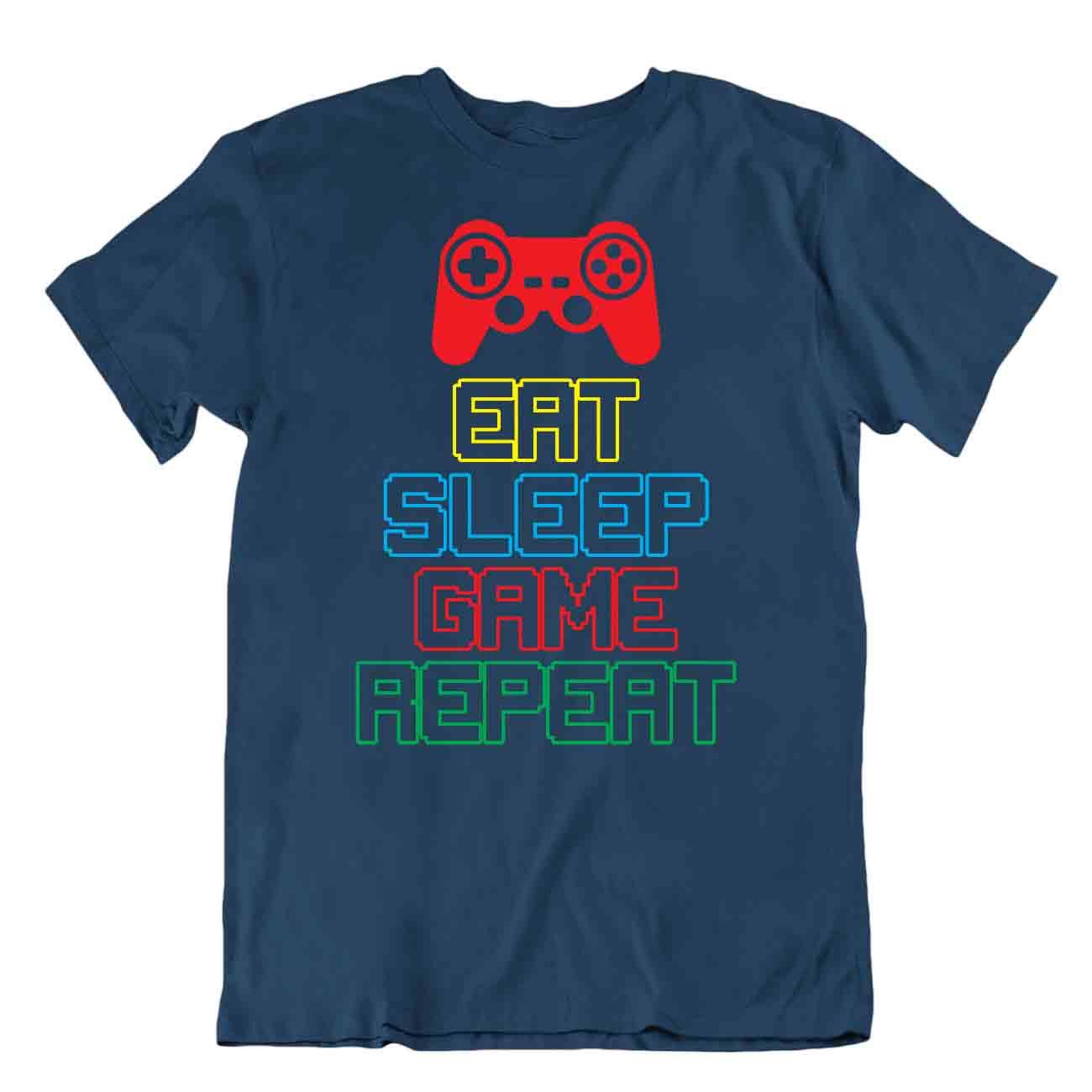Camiseta Eat Sleep Game Repeat Jugador Camiseta Divertida Humor Camiseta - Imagen 6 de 8
