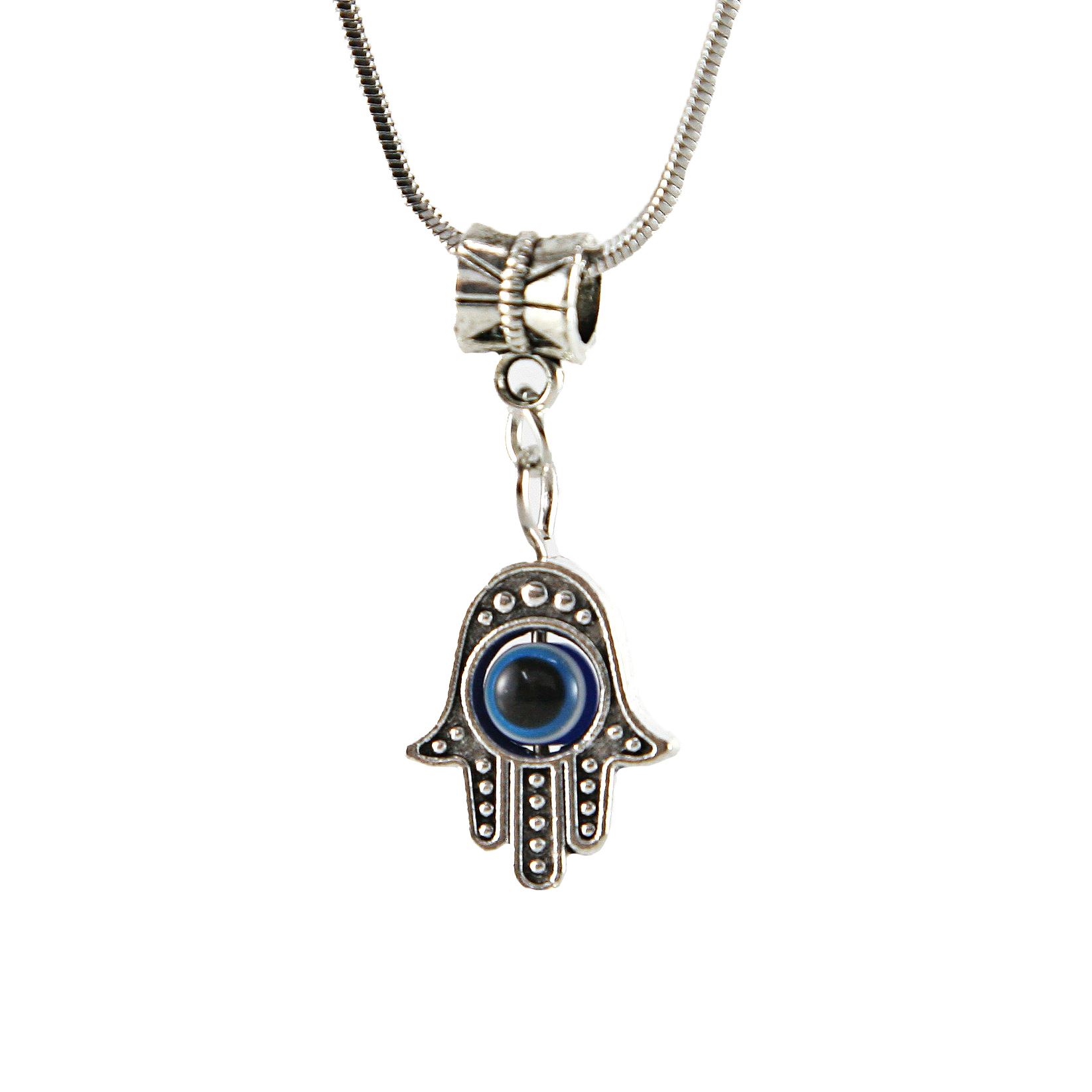 Lucky Necklace Silver Hamsa Choker Necklace Hand Of God Hand Of Fatime Evil Eye Choker Necklace Good Luck Charm Silver Hand Necklace