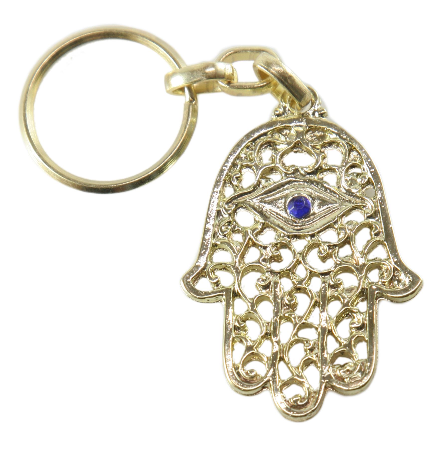 Portachiavi Con Mano Di Hamsa E Karma Ring: Protezione Contro Il Malocchio, Amuleto Ebraico - Foto 4