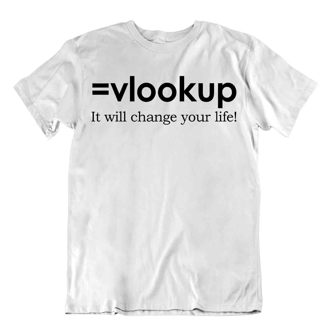 Vlookup Vida Camiseta Programador Camisa Ordenador Humor Ropa Camisa Camiseta - Imagen 8 de 8