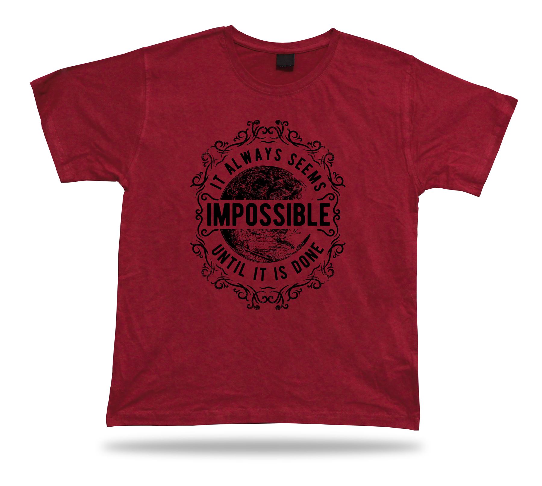Tshirt Tee Shirt Birthday Gift Idea It Always Seems Impossible Wisdome Advice - Picture 7 of 8