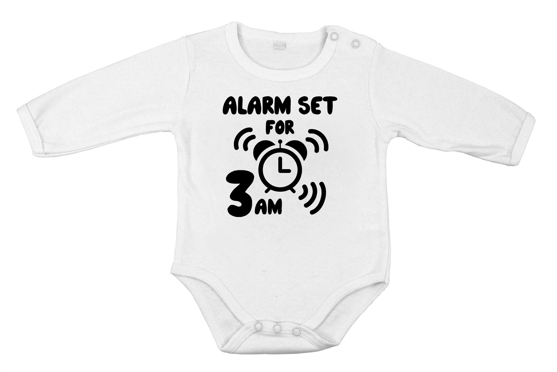 Juego de alarma Babygrow para 3 am Body Mono Recién nacido bebé especial Ducha regalo - Imagen 2 de 5