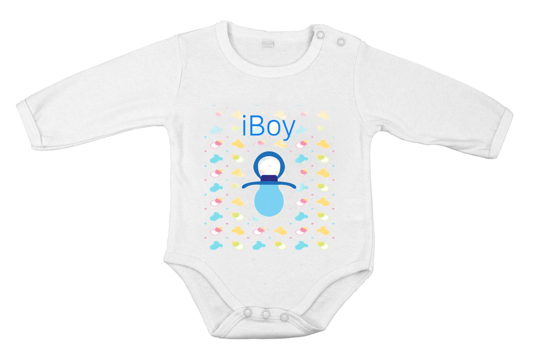 Babygrow Mono Ducha Ropa Body Chupete i-Boy Impresión Genial - Imagen 2 de 3