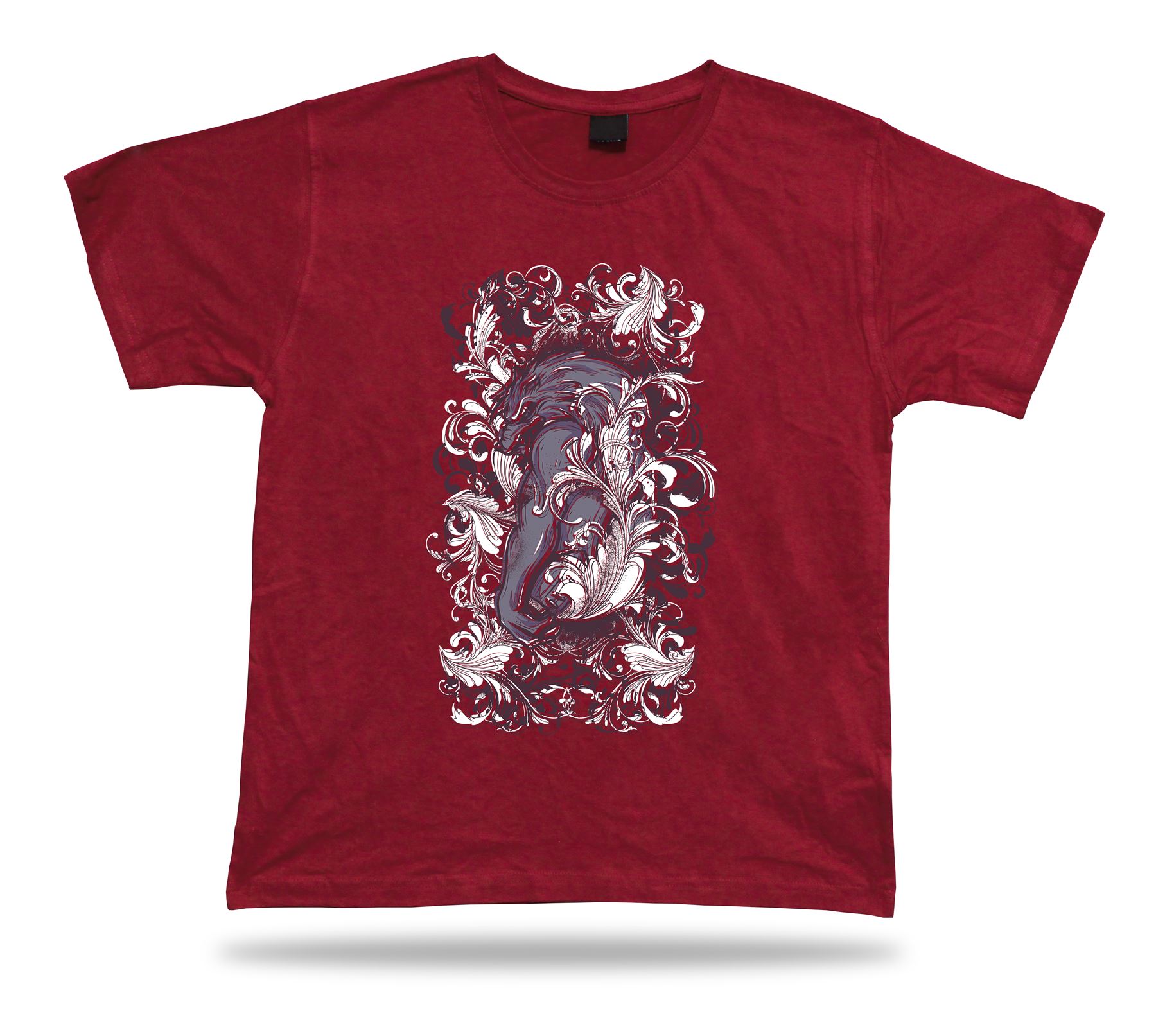 Werewolf Monster Floral design dark stylish vector birthday gift apparel tee - Picture 7 of 8