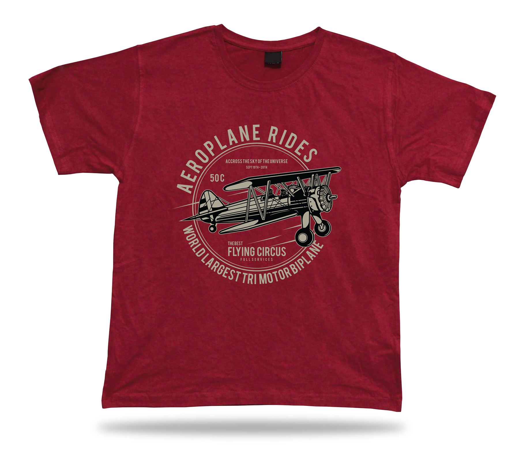 Aeroplane Rides The best flying circus vintage t shirt tee modern design gift