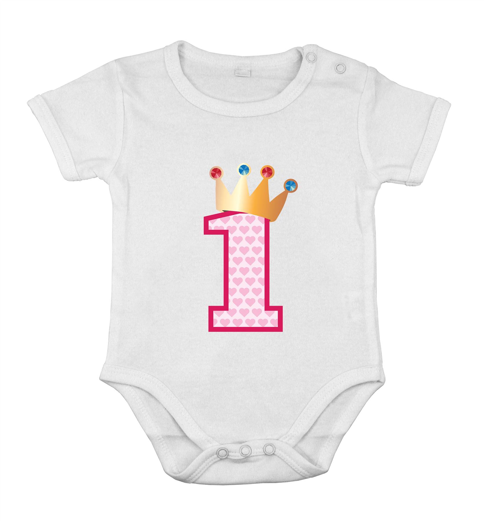 Erster 1. Geburtstag Strampler Baumwolle Mädchen Neugeborene Strampler Dusche Einteiler Prinzessin - Bild 4 von 5
