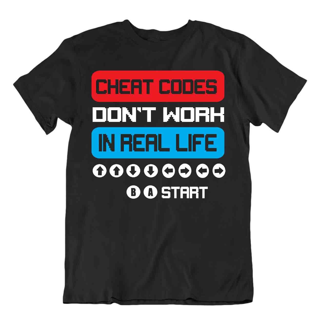 Camiseta Códigos de trucos Don't Work In Real Life Jugador Humor Broma Camiseta - Imagen 2 de 8