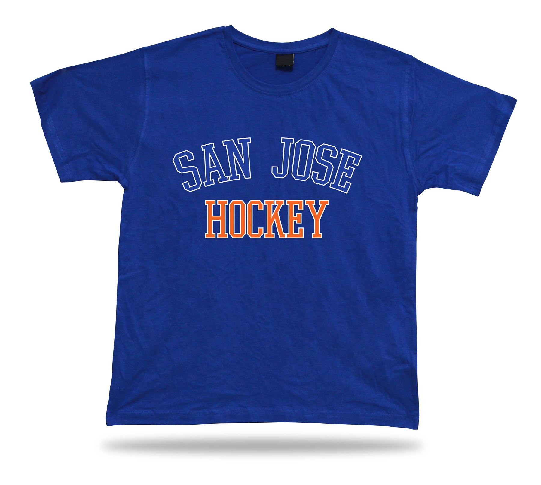 SAN JOSE HOCKEY t-shirt tee blue black white orange SJ USA ice apparel winter - Picture 3 of 8