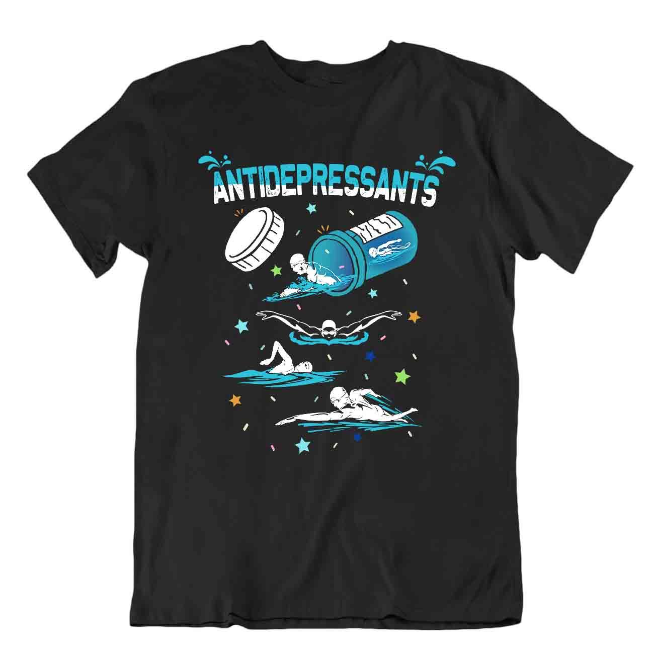 T-SHIRT Nuoto Antidepressivi MAGLIETTA Buona Fitness Fresca Sport T - Foto 2 di 8