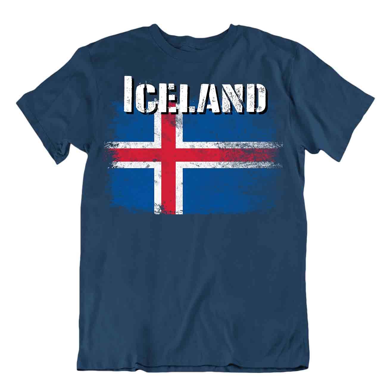 Islandia Camiseta Banderas Pieza de Camiseta Viaje Recuerdo Blusa Tee Iceland Flag Tops Regalo - Imagen 30 de 43