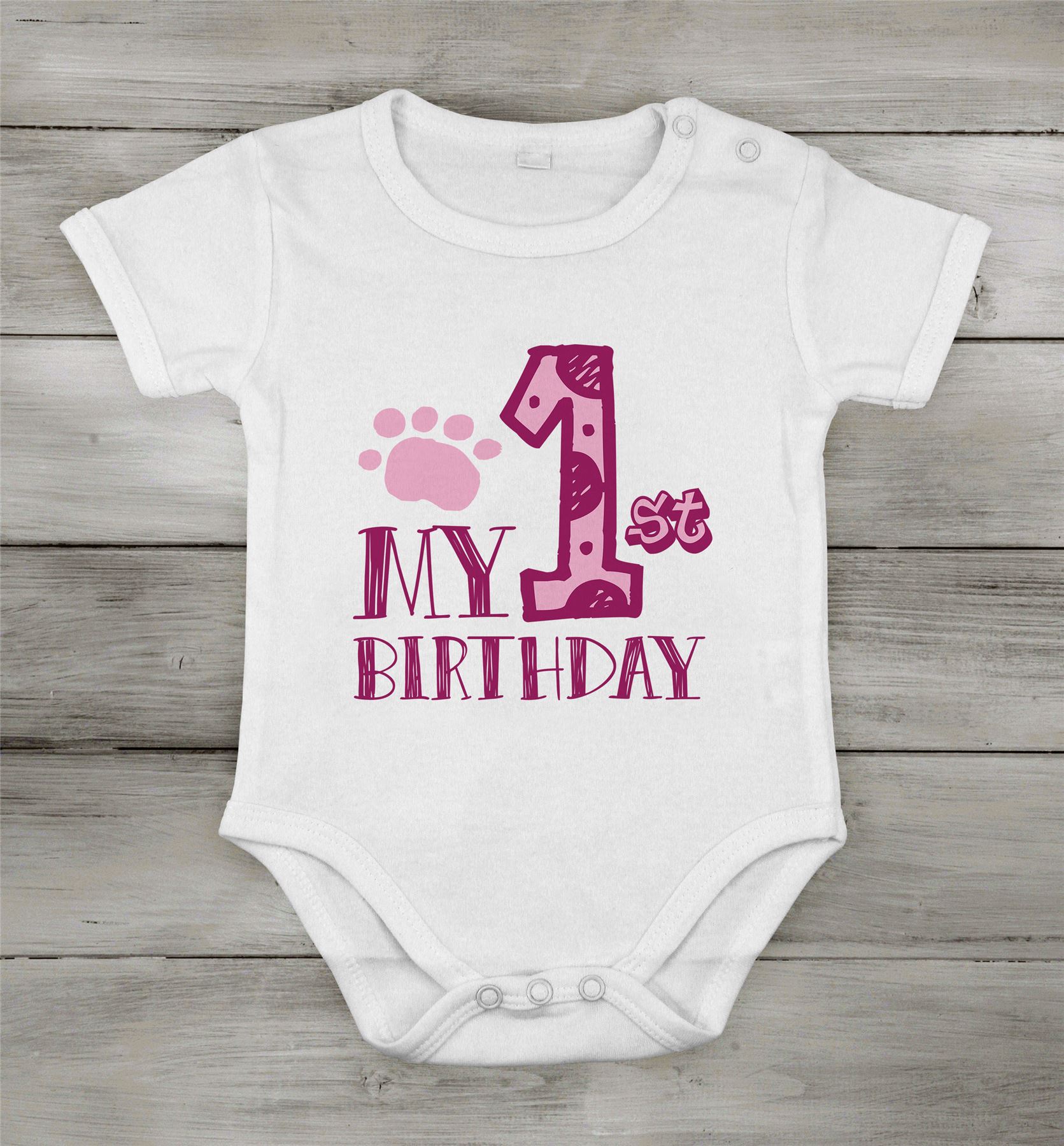 Pagliaccetto neonato My 1st First Birthday babygrow bimba festa pezzo unico pagliaccetto - Foto 5 di 5