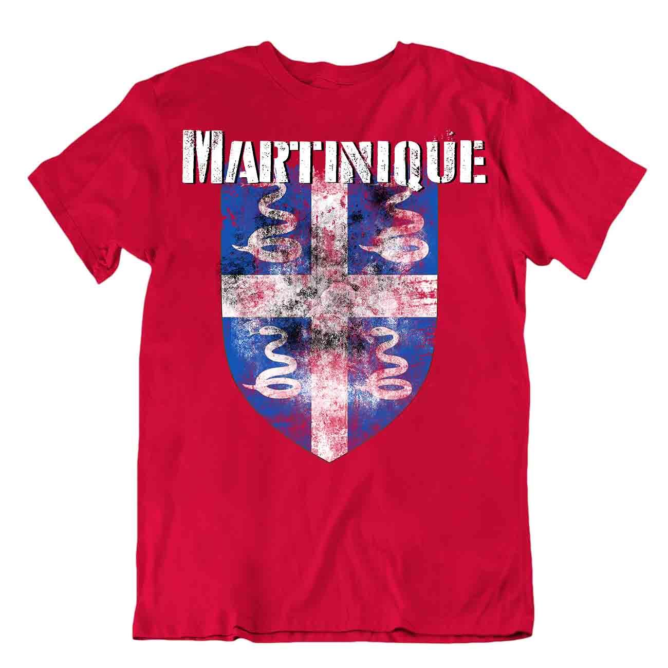 Camiseta Bandera Martinica Camiseta Top Ciudad Mapa Blanco Serpiente Gran Regalo Original - Imagen 7 de 8