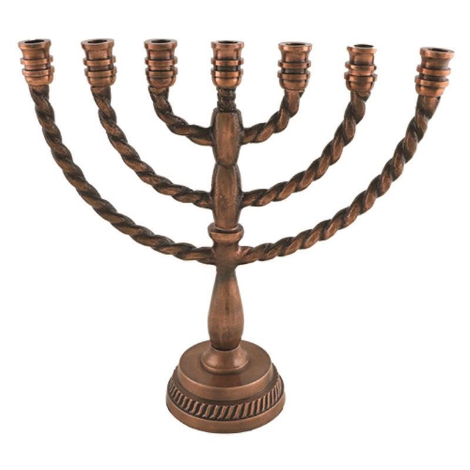 Menorah 7 rami 11 cm Judaica Holyland simbolo ornamento bella decorazione - Foto 5 di 8
