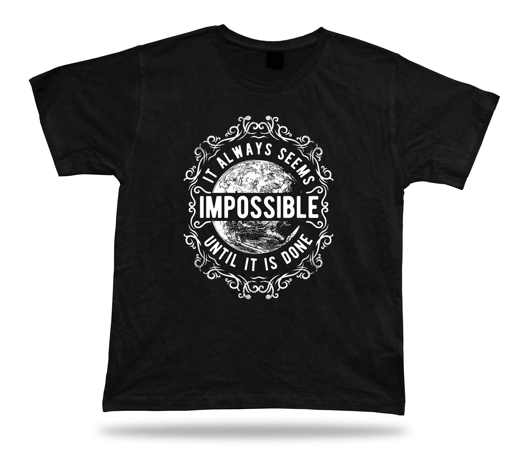 Tshirt Tee Shirt Birthday Gift Idea It Always Seems Impossible Wisdome Advice - Picture 2 of 8