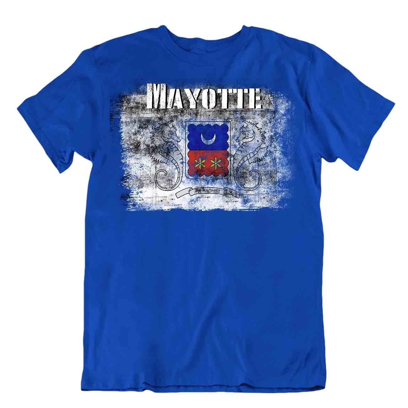 Mayotte flag Tshirt T-shirt Tee top city map seahorses Basic TEXTILE gift - Picture 3 of 8