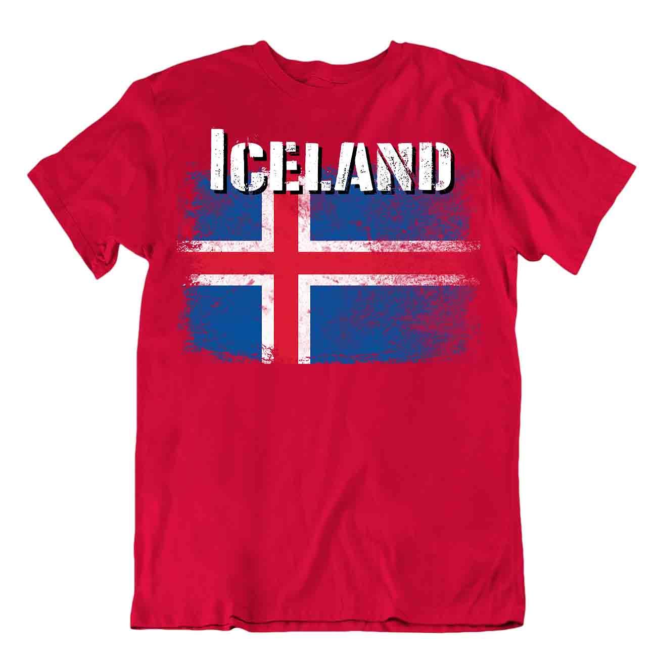 Islandia Camiseta Banderas Pieza de Camiseta Viaje Recuerdo Blusa Tee Iceland Flag Tops Regalo - Imagen 33 de 43