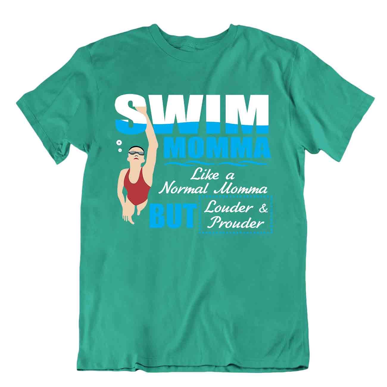コミック。 Prouder Swimming Momma Tshirt Funny Comic Tee Fitness Shirts Gift