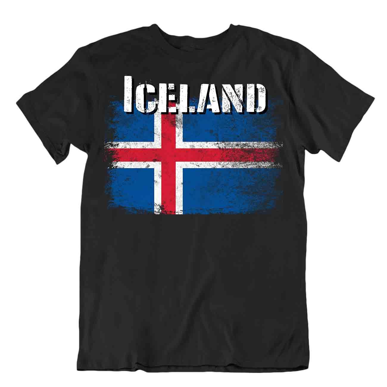 Islandia Camiseta Banderas Pieza de Camiseta Viaje Recuerdo Blusa Tee Iceland Flag Tops Regalo - Imagen 6 de 43
