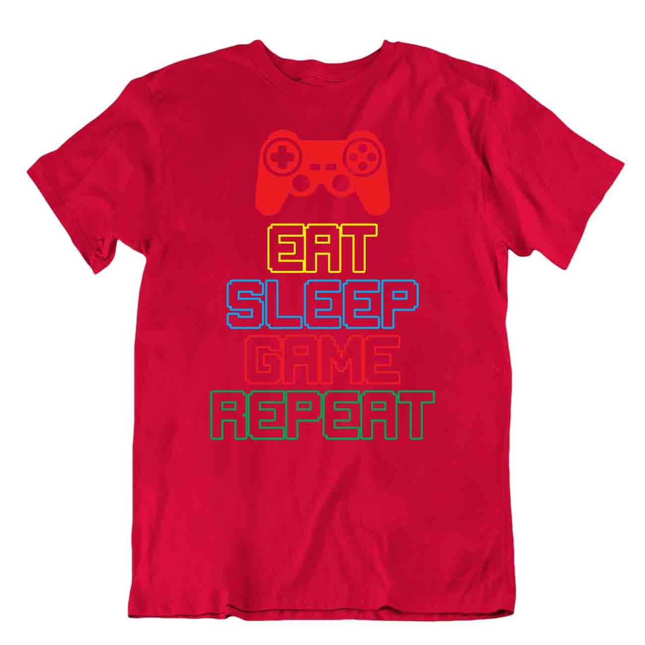 Camiseta Eat Sleep Game Repeat Jugador Camiseta Divertida Humor Camiseta - Imagen 7 de 8