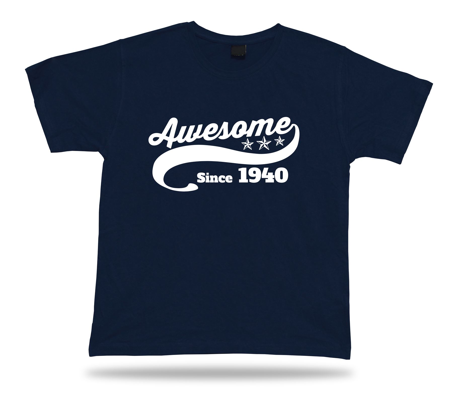 Printed T shirt tee Awesome since 1940 happy birthday present gift idea unisex - Picture 6 of 8