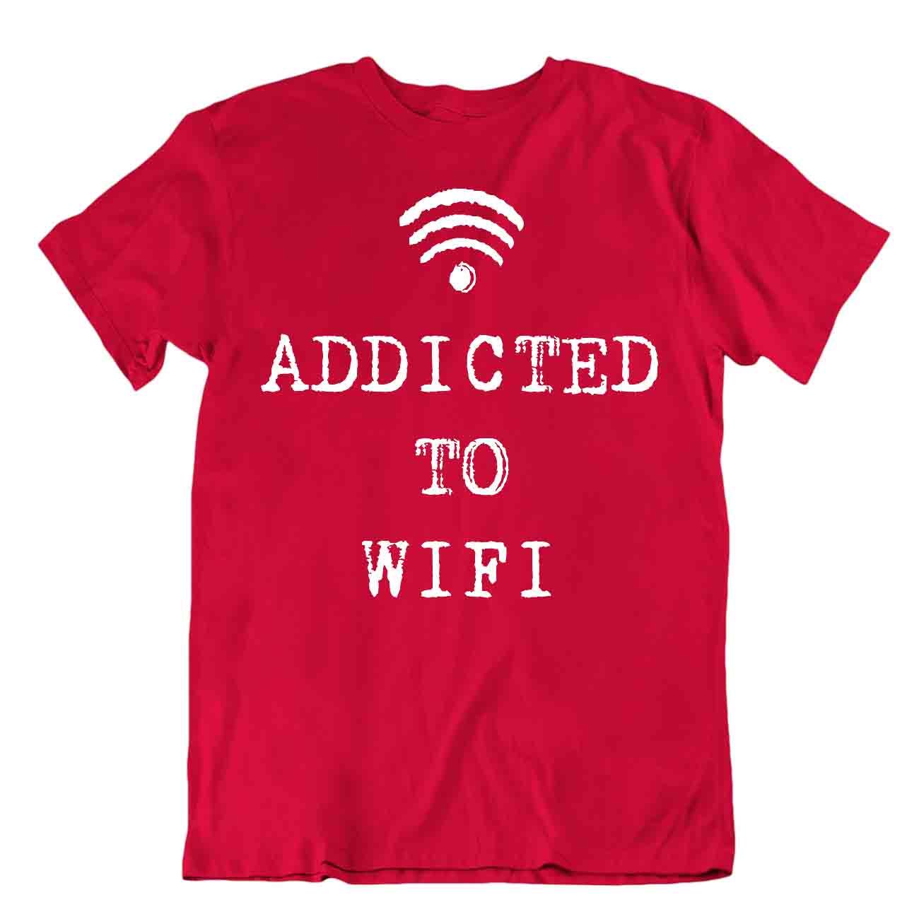 Maglietta Addicted To Wifi T-shirt Coder Codificatore Linguaggio di Programmazione - Foto 7 di 8