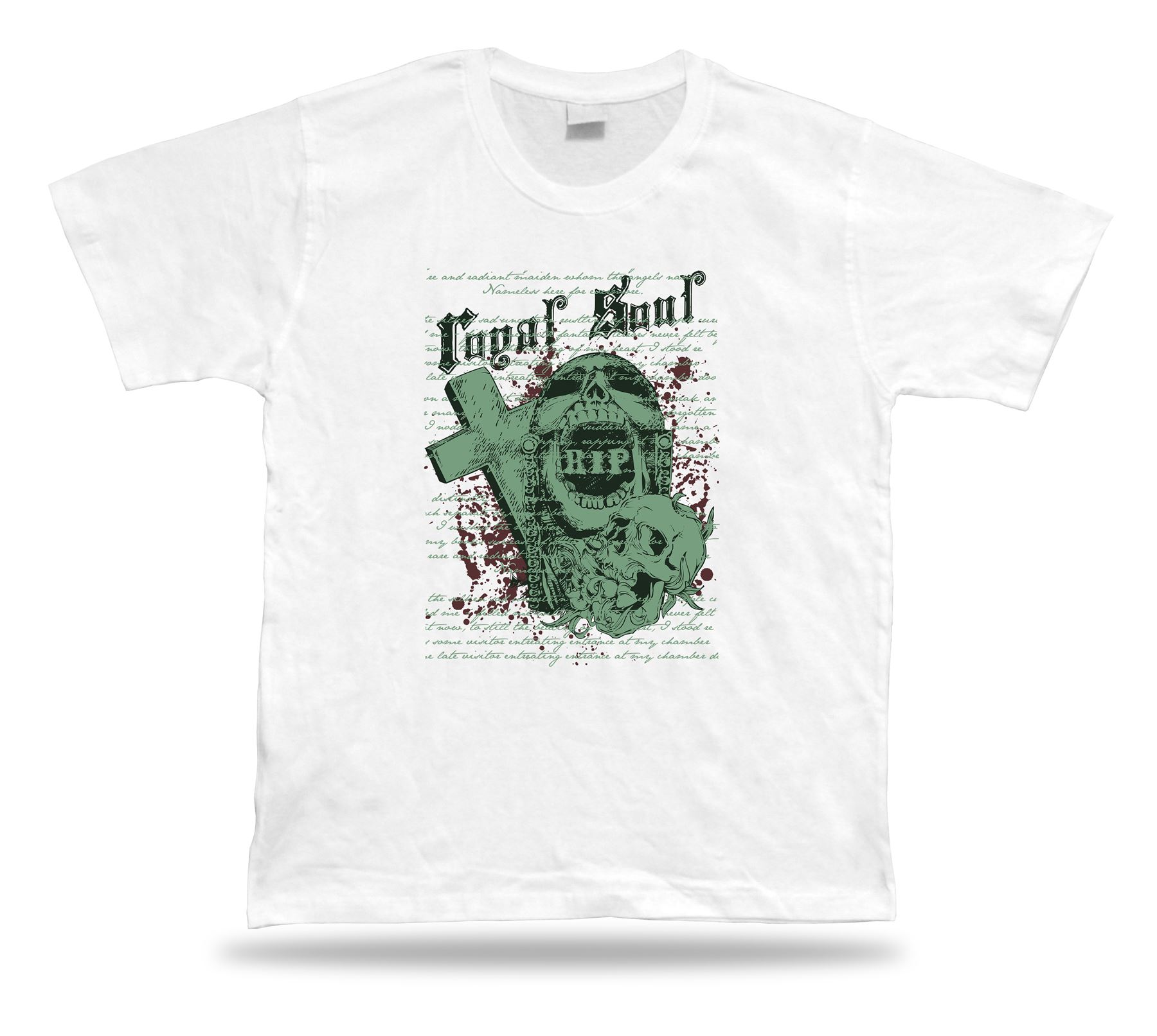 Tshirt Tee Shirt Birthday Gift Idea Royal Soul Script Gothic Graveyard Emblam - Picture 8 of 8