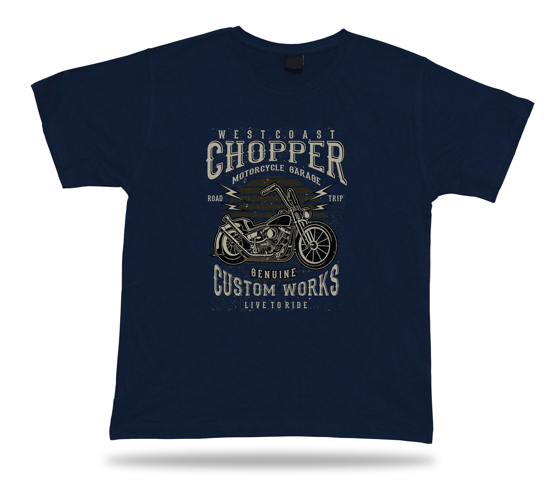 Chopper motorcycle garage, Live to ride vintage t shirt tee design gift apparel - Picture 6 of 8