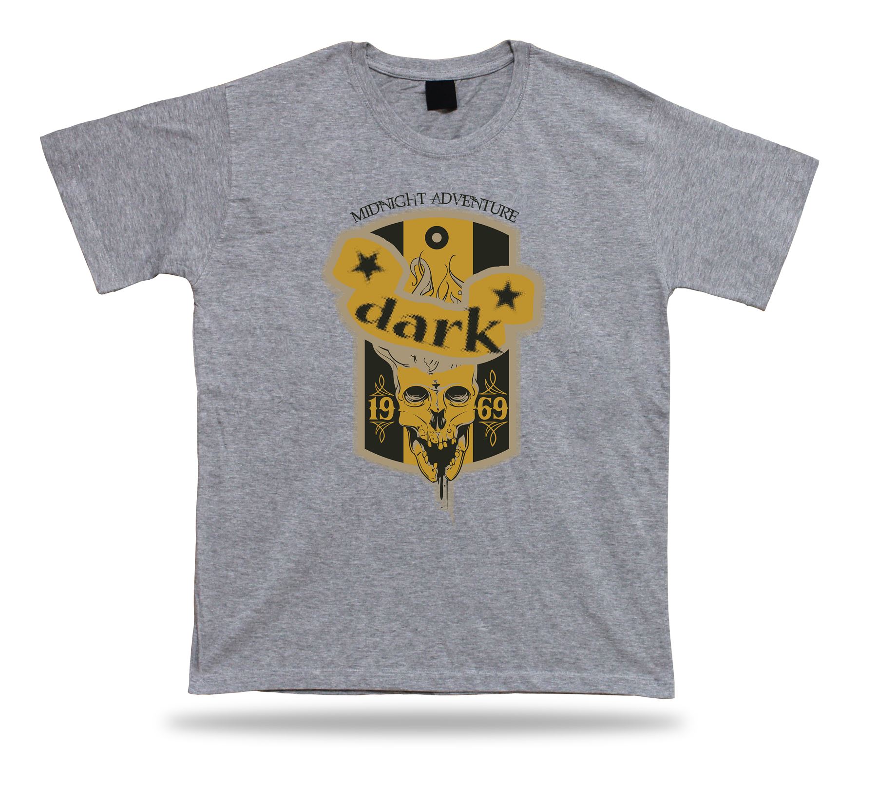 Tshirt Tee Shirt Birthday Gift Idea Midnight Adventure Dark Skull Evil Creepy - Picture 5 of 8