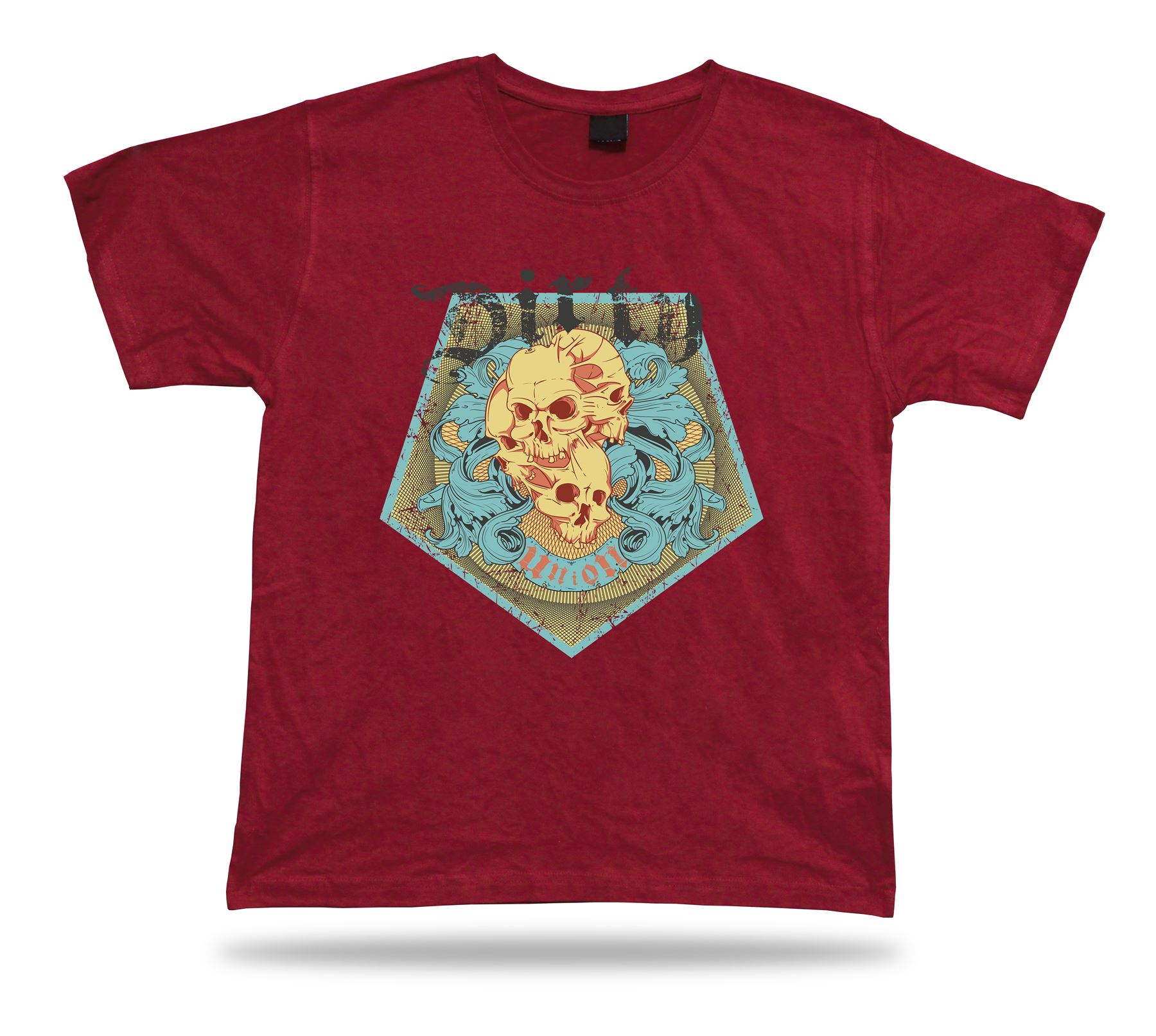 Camiseta Camiseta Cumpleaños Regalo Idea Unión Sucia Calaveras Emblam Mal Floral Goo - Imagen 7 de 8