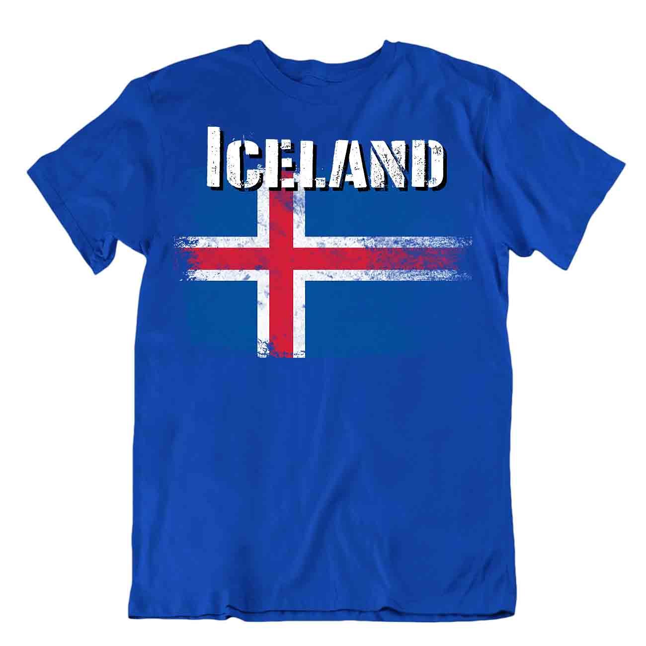 Islandia Camiseta Banderas Pieza de Camiseta Viaje Recuerdo Blusa Tee Iceland Flag Tops Regalo - Imagen 9 de 43
