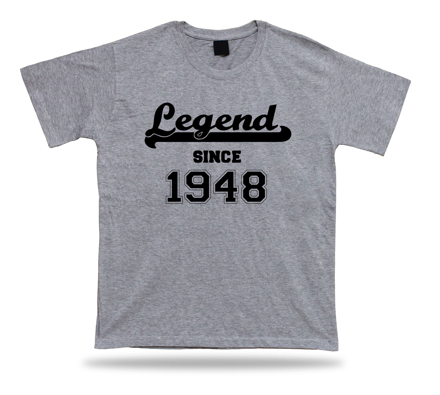 T-shirt imprimé tee Legend depuis 1948 heureux anniversaire idée cadeau unisexe - Imagen 5 de 8