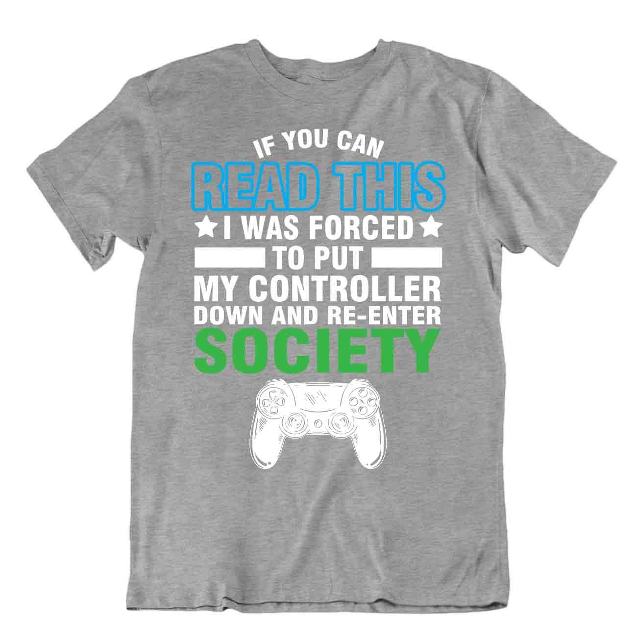 Gamer Controller Down T-Shirt Re Enter Society Tee Unique Trend Shirt - Imagen 5 de 8