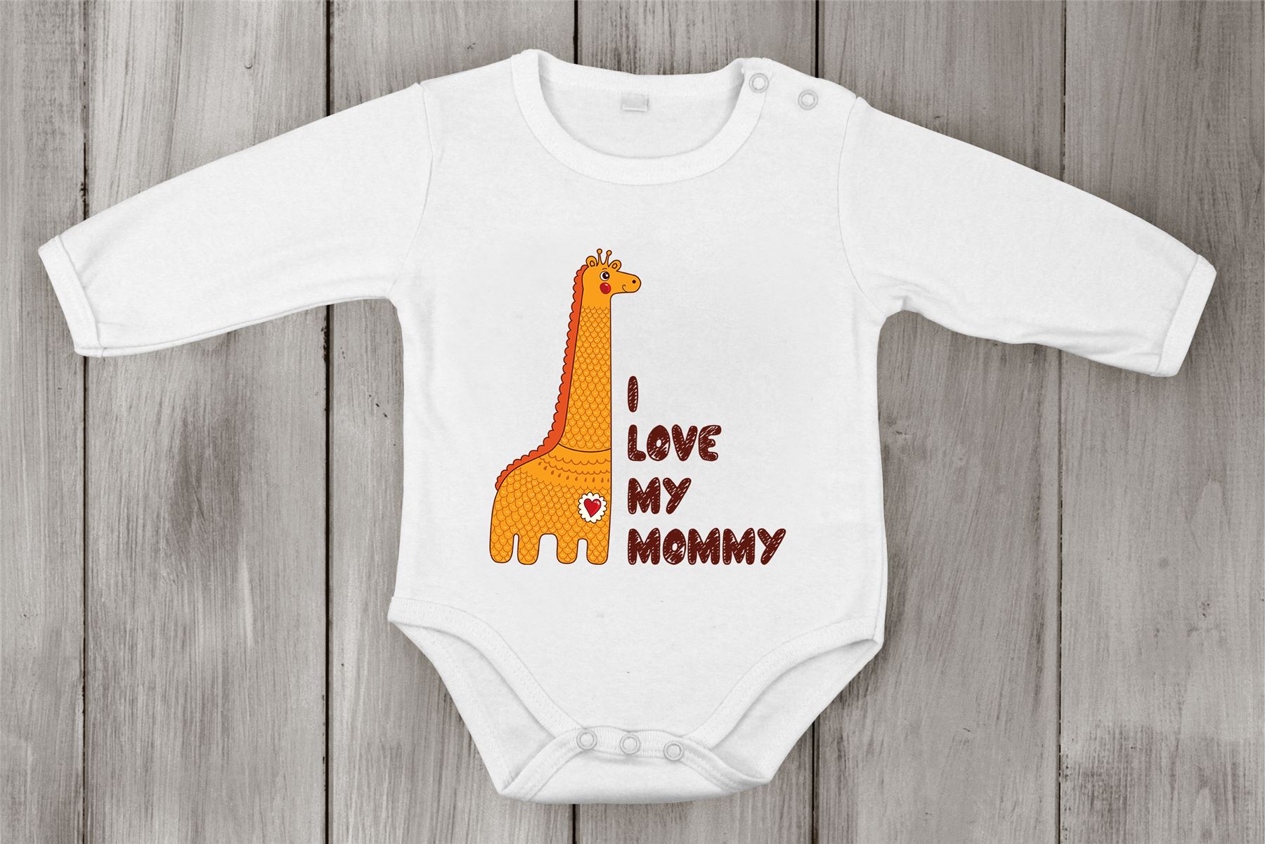 I love My Mommy safari jirafa divertido lindo mono recién nacido algodón - Imagen 3 de 5