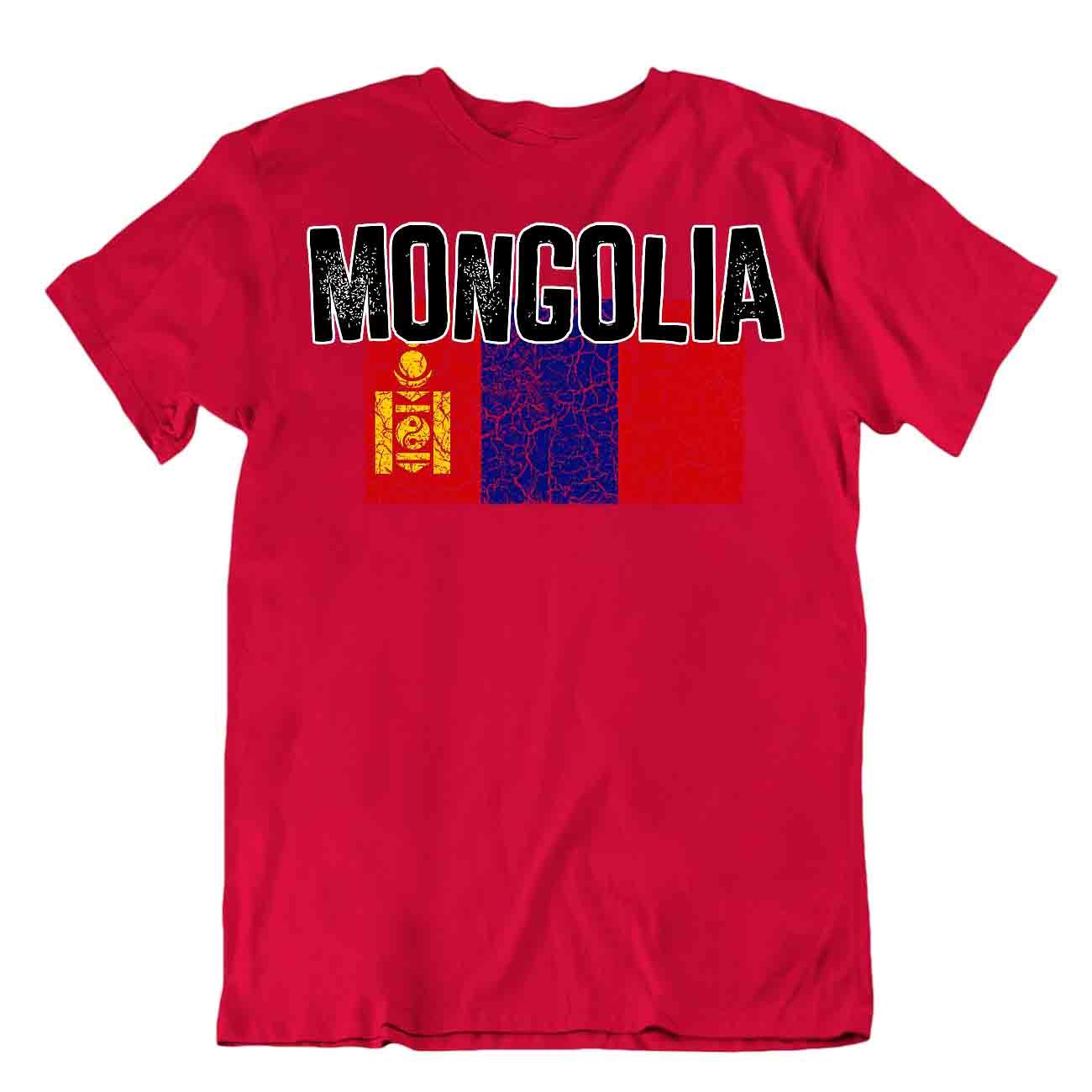 Flag T-Shirt Mongolia Fashion Country Souvenir Gift Tee Pride logo