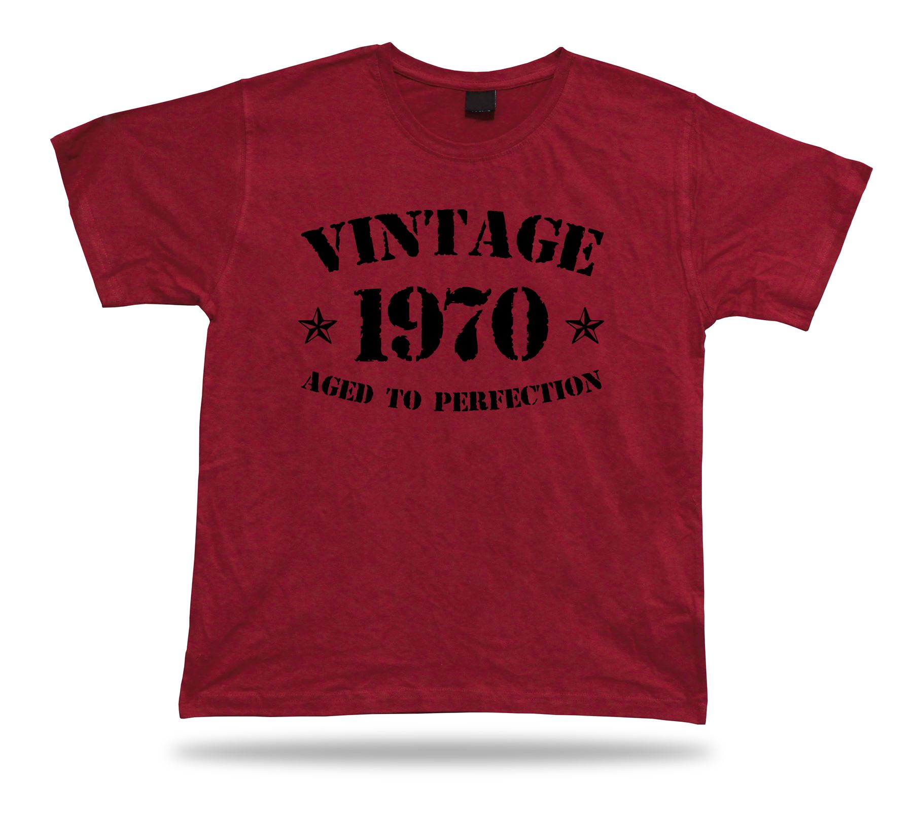 Bedruckte T-Shirt Abschlag Jahrgang 1970 gealtert Perfektion Geschenk Geburtstag - Bild 7 von 8