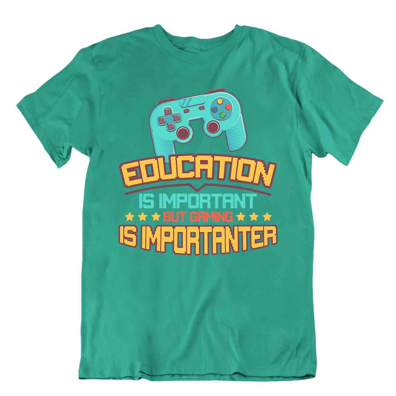 Camisa Gamer Education Gaming Is Important Camiseta Nacido Jugador Camiseta Regalo - Imagen 4 de 8