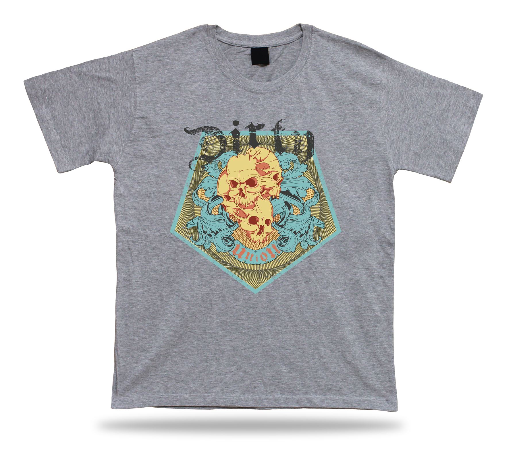 Camiseta Camiseta Cumpleaños Regalo Idea Unión Sucia Calaveras Emblam Mal Floral Goo - Imagen 5 de 8