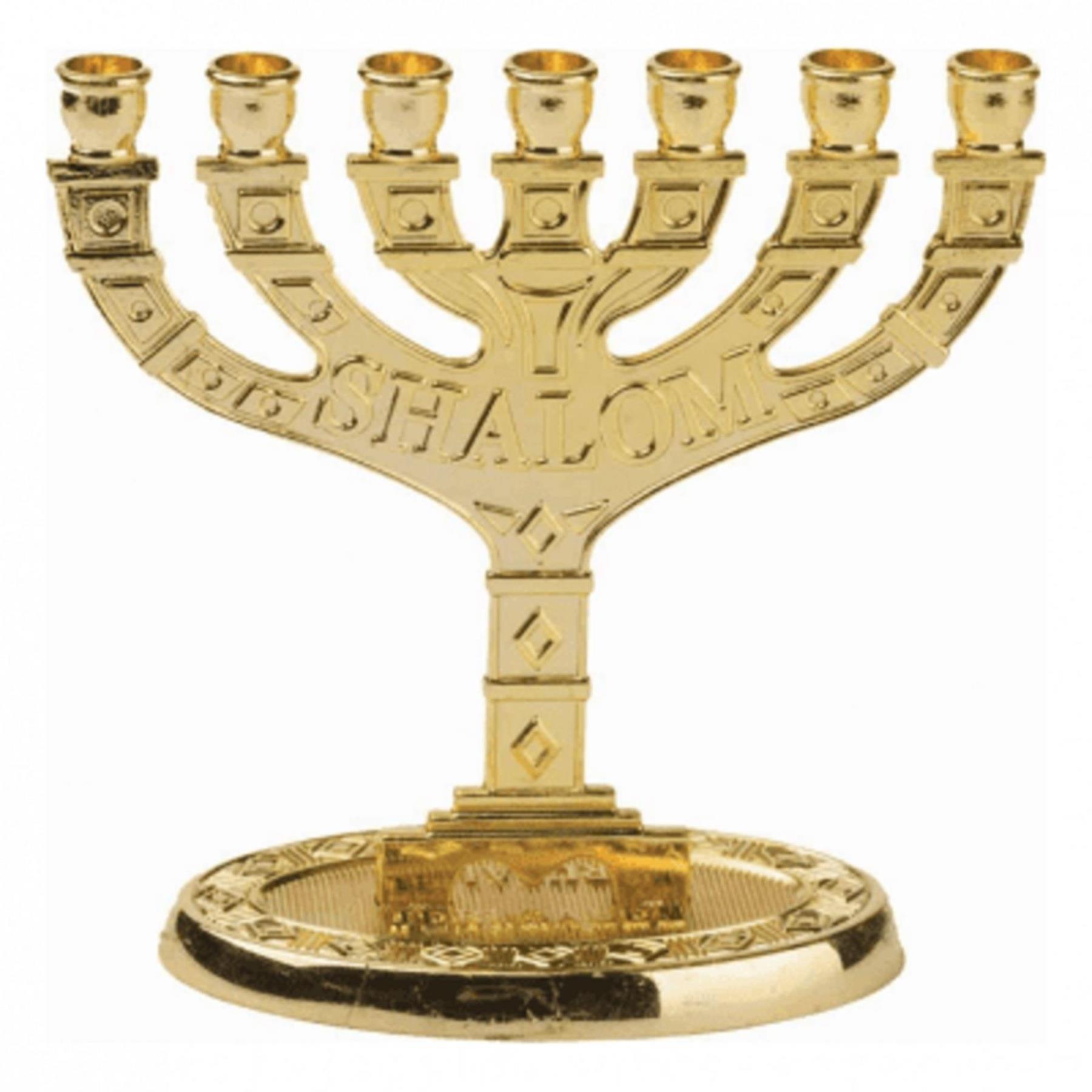 Shalom Israel 7 Ramas 4" Menorá Judaica Clásico Holyland recuerdo regalo - Imagen 5 de 7