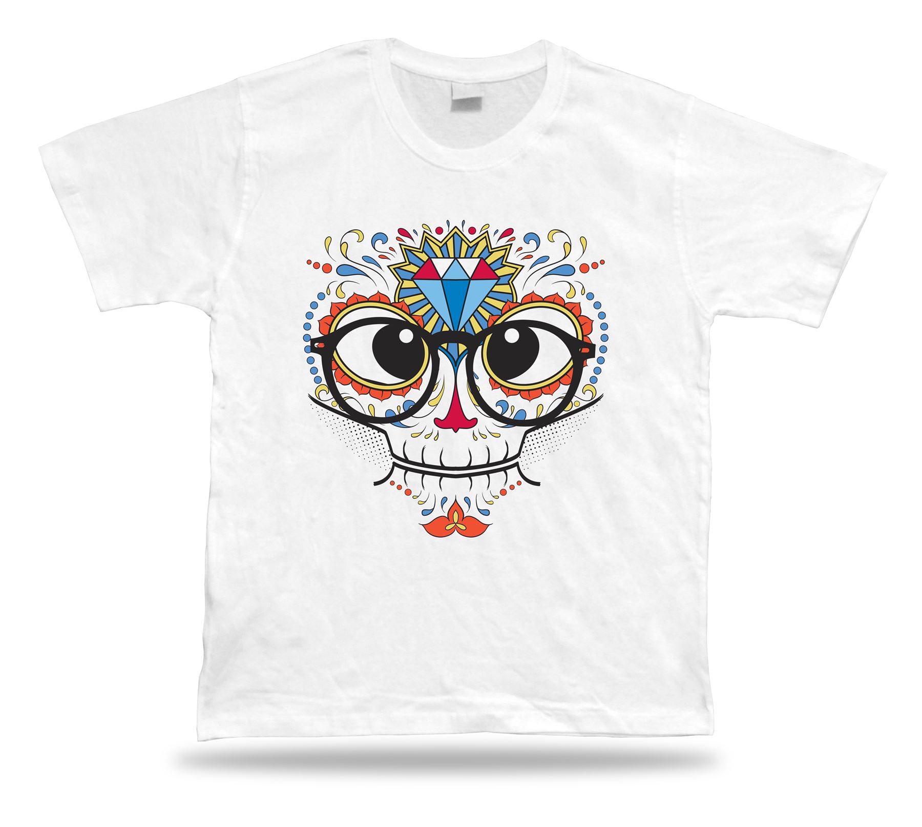 Occhiali scheletro colorati diamante cool fantastica tshirt moderna design elegante - Foto 8 di 8