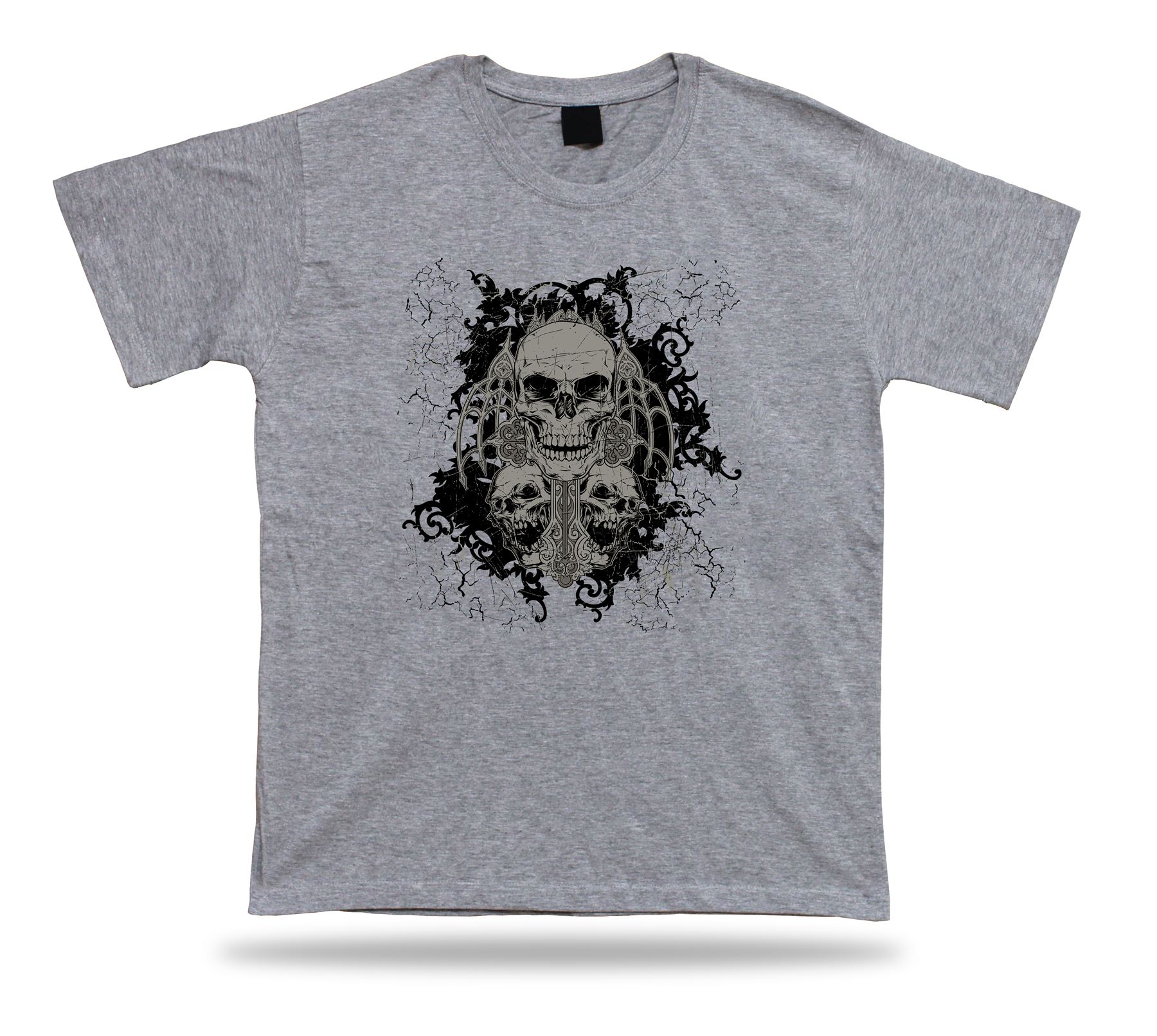 Tshirt Tee Shirt Birthday Gift Idea No Faith Skull Death Gothic Creepy Weird - Picture 5 of 8